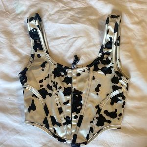 MOTEL cowprint corset